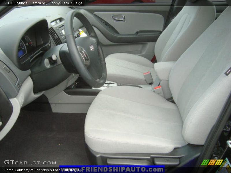 Ebony Black / Beige 2010 Hyundai Elantra SE