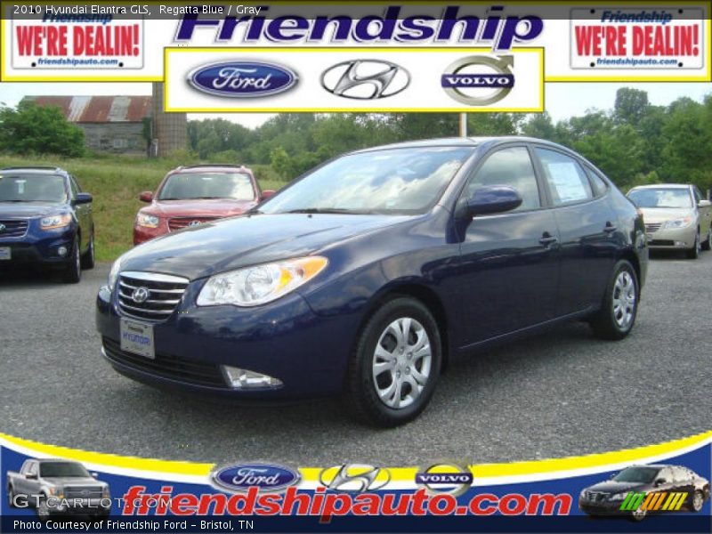 Regatta Blue / Gray 2010 Hyundai Elantra GLS