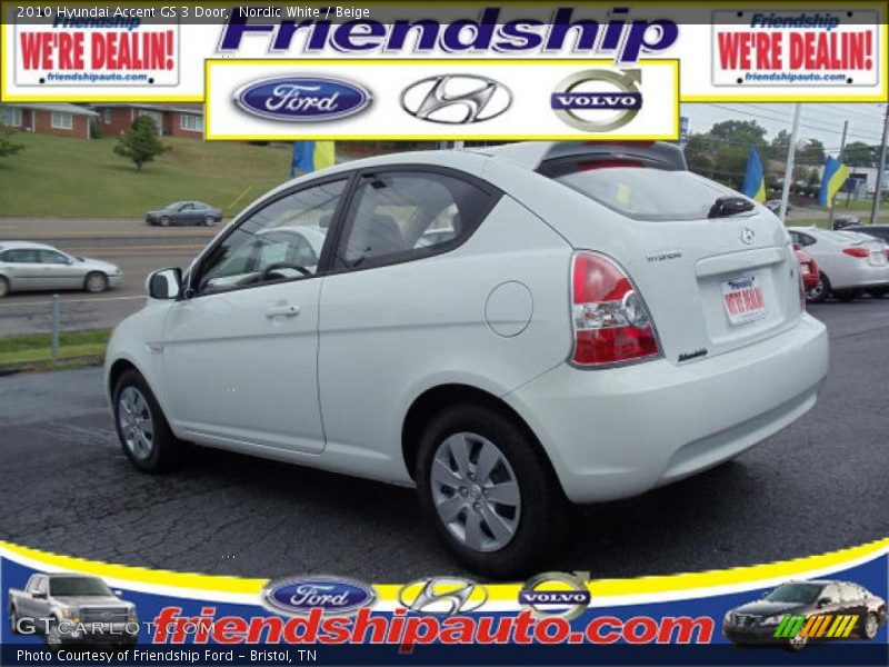 Nordic White / Beige 2010 Hyundai Accent GS 3 Door