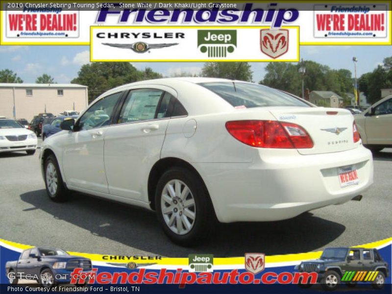 Stone White / Dark Khaki/Light Graystone 2010 Chrysler Sebring Touring Sedan