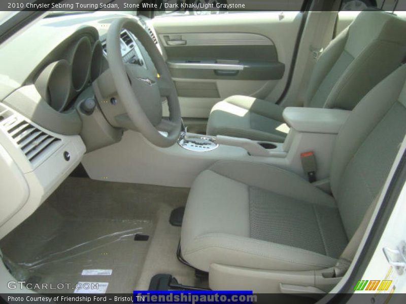 Stone White / Dark Khaki/Light Graystone 2010 Chrysler Sebring Touring Sedan