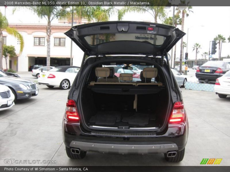 Obsidian Black Metallic / Macadamia 2008 Mercedes-Benz ML 350 4Matic Edition 10