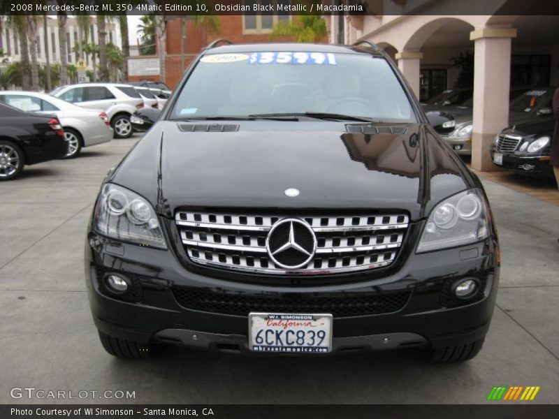 Obsidian Black Metallic / Macadamia 2008 Mercedes-Benz ML 350 4Matic Edition 10