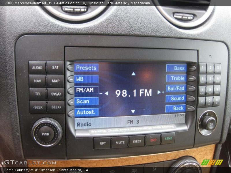 Obsidian Black Metallic / Macadamia 2008 Mercedes-Benz ML 350 4Matic Edition 10