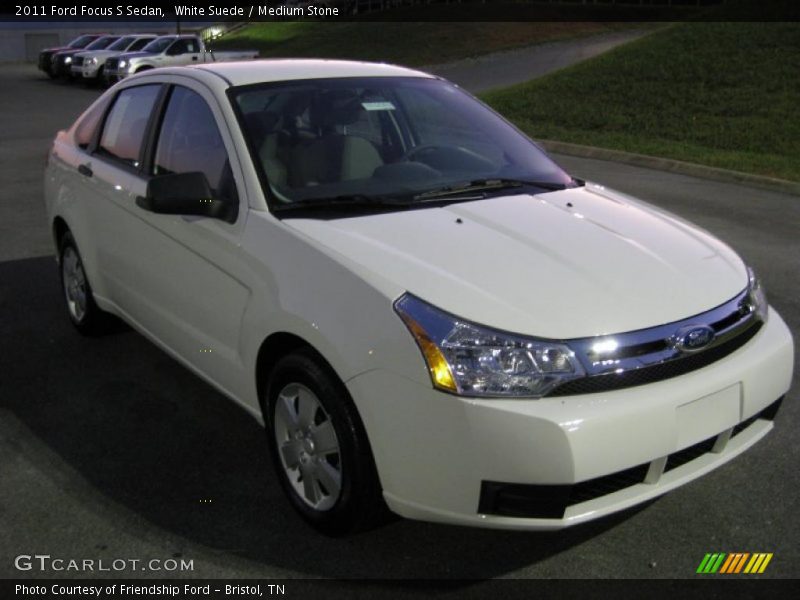 White Suede / Medium Stone 2011 Ford Focus S Sedan