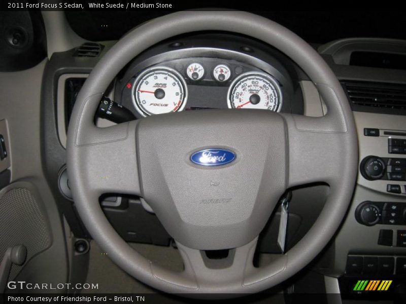 White Suede / Medium Stone 2011 Ford Focus S Sedan