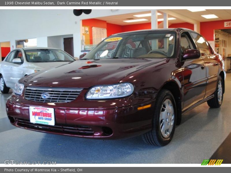 Dark Carmine Red Metallic / Neutral 1998 Chevrolet Malibu Sedan