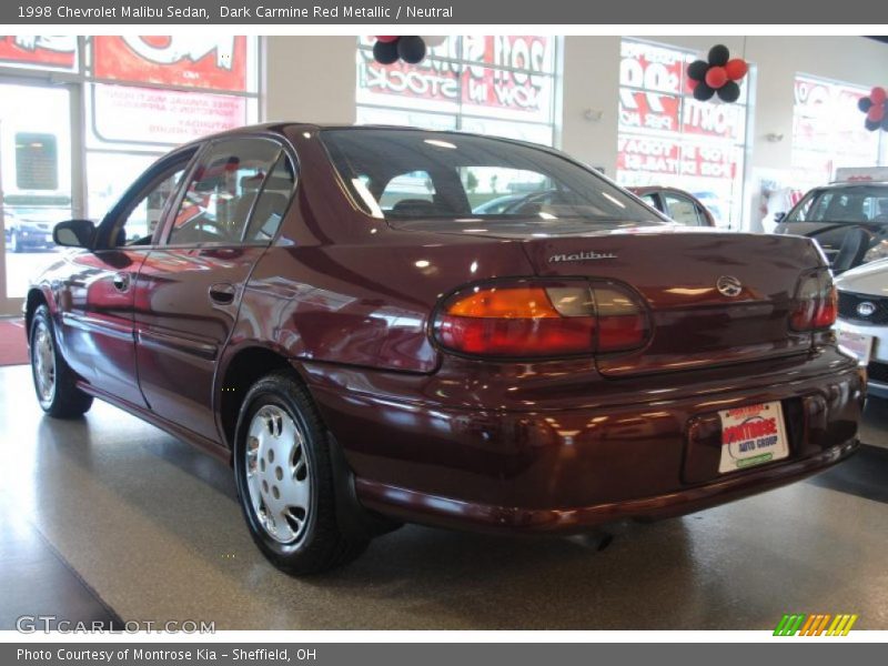 Dark Carmine Red Metallic / Neutral 1998 Chevrolet Malibu Sedan