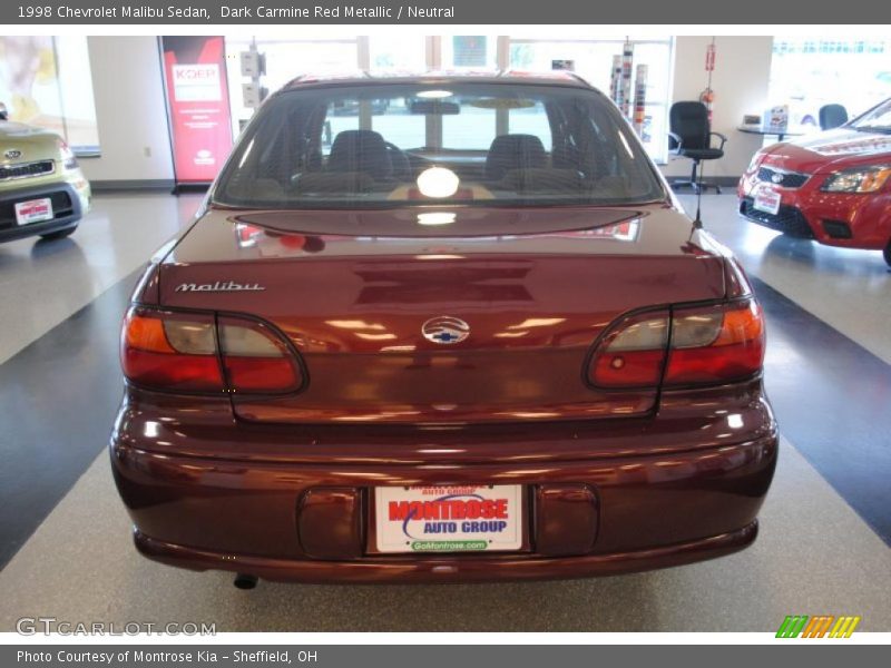 Dark Carmine Red Metallic / Neutral 1998 Chevrolet Malibu Sedan
