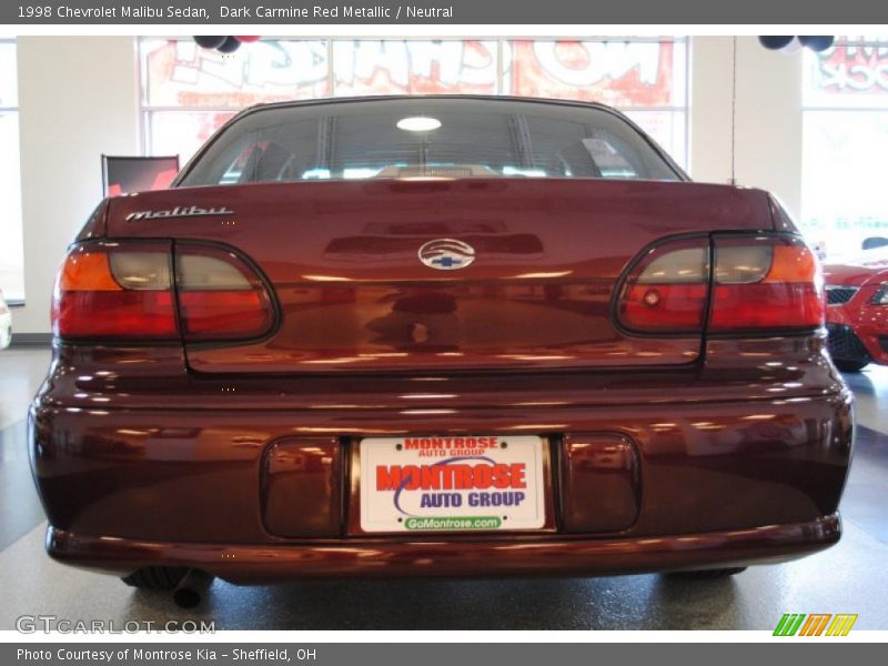 Dark Carmine Red Metallic / Neutral 1998 Chevrolet Malibu Sedan