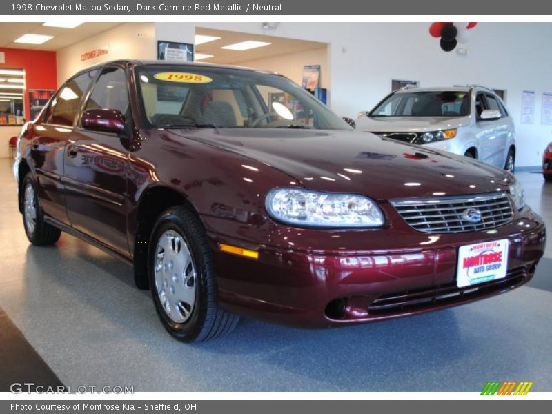 Dark Carmine Red Metallic / Neutral 1998 Chevrolet Malibu Sedan