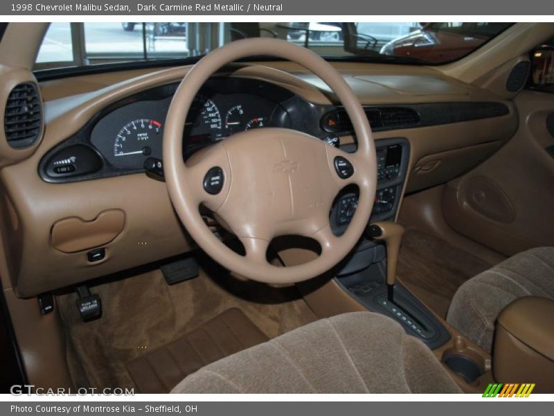 Dark Carmine Red Metallic / Neutral 1998 Chevrolet Malibu Sedan