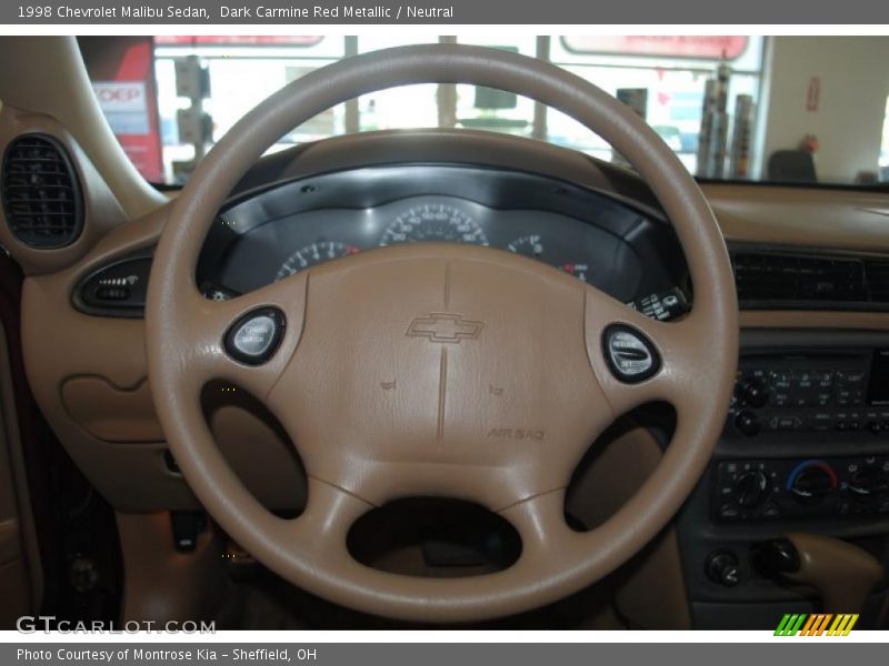 Dark Carmine Red Metallic / Neutral 1998 Chevrolet Malibu Sedan