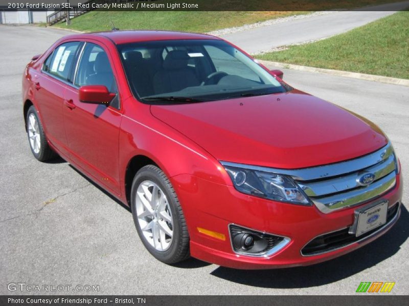 Red Candy Metallic / Medium Light Stone 2010 Ford Fusion SEL