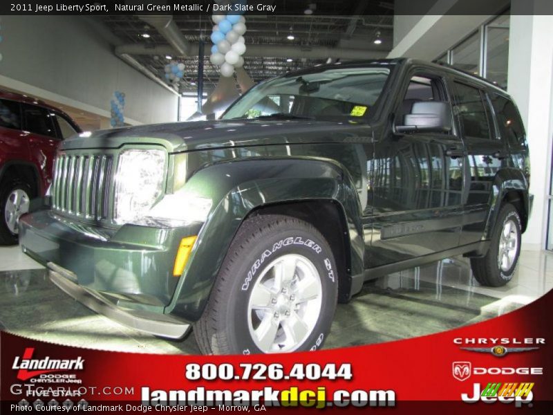 Natural Green Metallic / Dark Slate Gray 2011 Jeep Liberty Sport