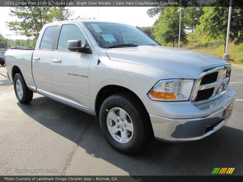 Bright Silver Metallic / Dark Slate Gray/Medium Graystone 2011 Dodge Ram 1500 SLT Quad Cab