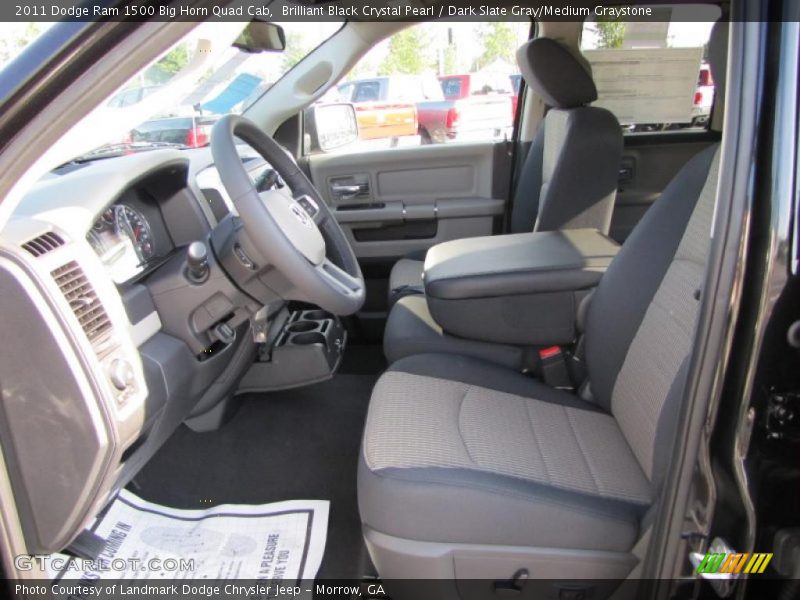 Brilliant Black Crystal Pearl / Dark Slate Gray/Medium Graystone 2011 Dodge Ram 1500 Big Horn Quad Cab