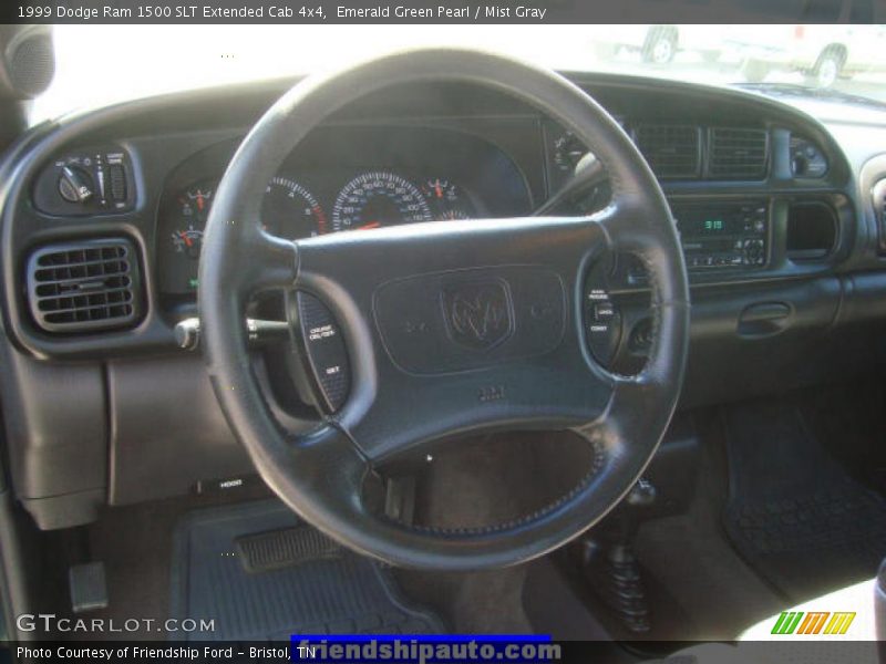 Emerald Green Pearl / Mist Gray 1999 Dodge Ram 1500 SLT Extended Cab 4x4