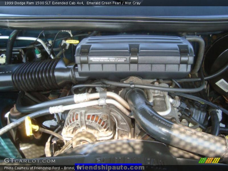 Emerald Green Pearl / Mist Gray 1999 Dodge Ram 1500 SLT Extended Cab 4x4