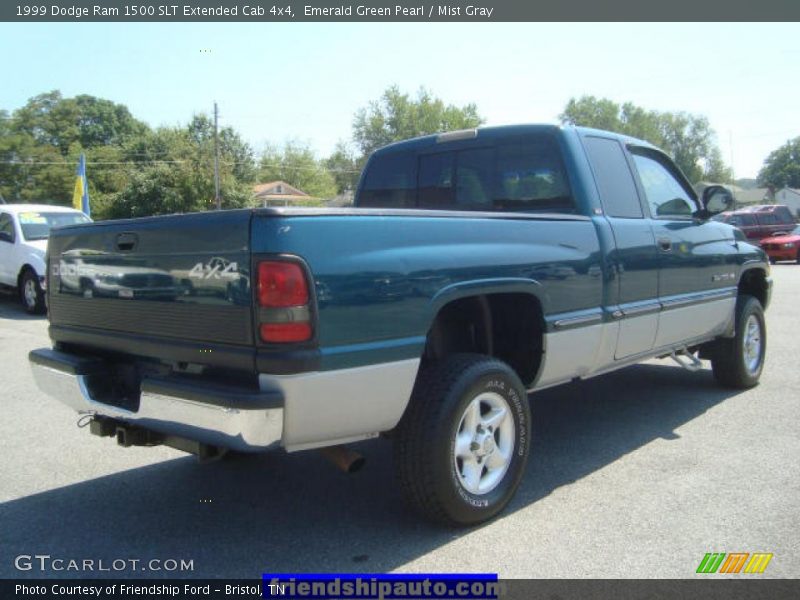 Emerald Green Pearl / Mist Gray 1999 Dodge Ram 1500 SLT Extended Cab 4x4