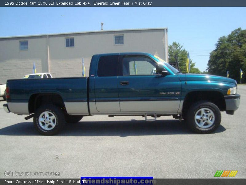 Emerald Green Pearl / Mist Gray 1999 Dodge Ram 1500 SLT Extended Cab 4x4