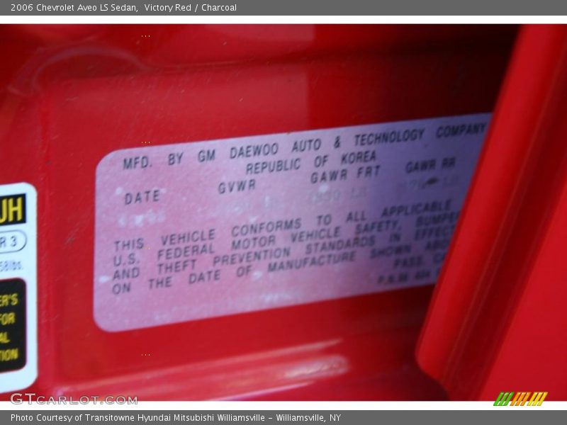 Victory Red / Charcoal 2006 Chevrolet Aveo LS Sedan
