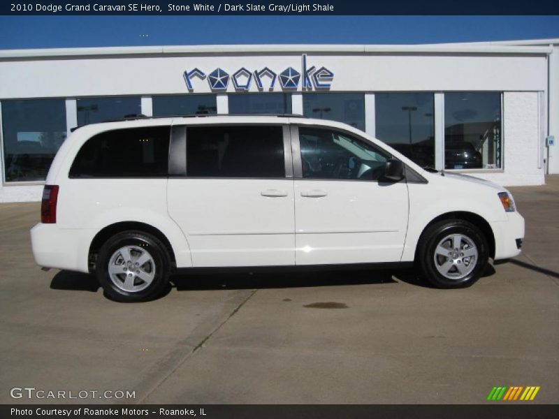 Stone White / Dark Slate Gray/Light Shale 2010 Dodge Grand Caravan SE Hero