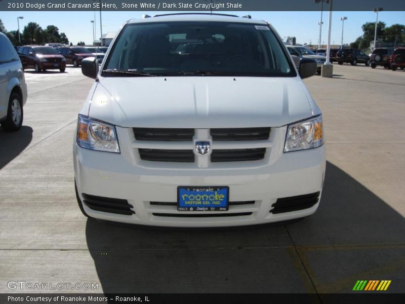 Stone White / Dark Slate Gray/Light Shale 2010 Dodge Grand Caravan SE Hero