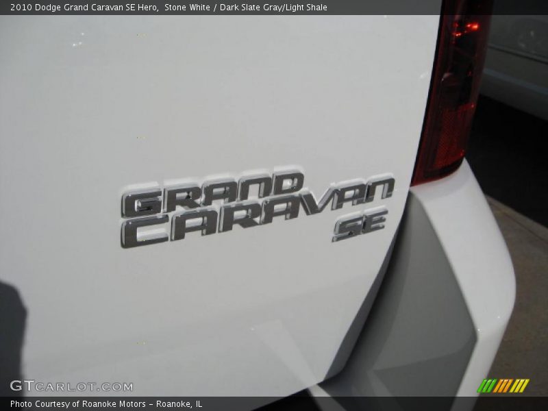 Stone White / Dark Slate Gray/Light Shale 2010 Dodge Grand Caravan SE Hero