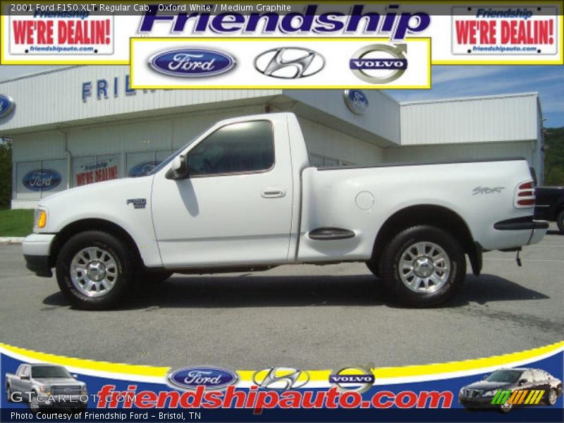 Oxford White / Medium Graphite 2001 Ford F150 XLT Regular Cab