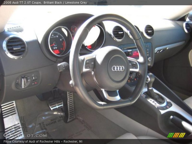 Brilliant Black / Limestone Grey 2008 Audi TT 2.0T Coupe