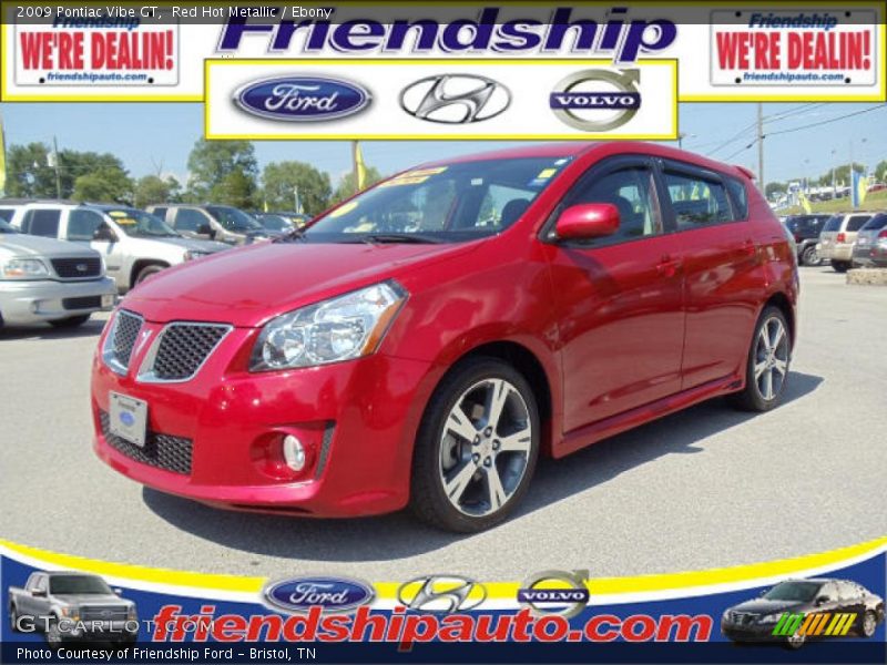 Red Hot Metallic / Ebony 2009 Pontiac Vibe GT