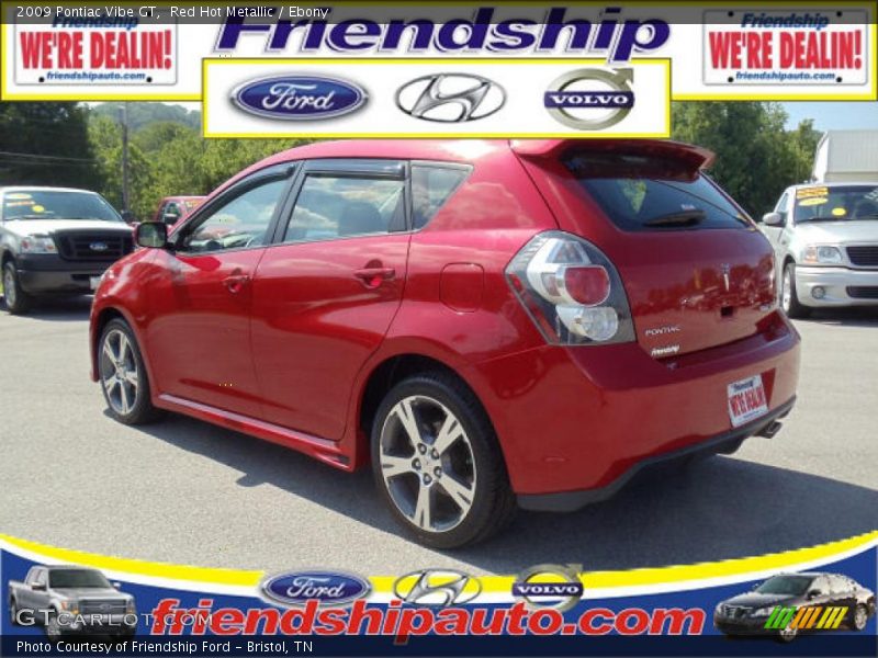 Red Hot Metallic / Ebony 2009 Pontiac Vibe GT