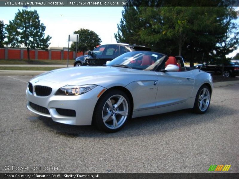 Titanium Silver Metallic / Coral Red 2011 BMW Z4 sDrive30i Roadster