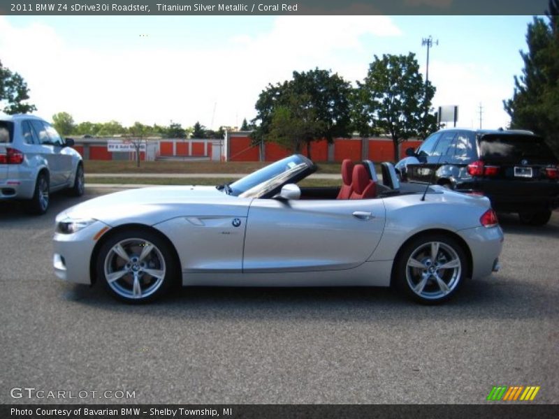 Titanium Silver Metallic / Coral Red 2011 BMW Z4 sDrive30i Roadster