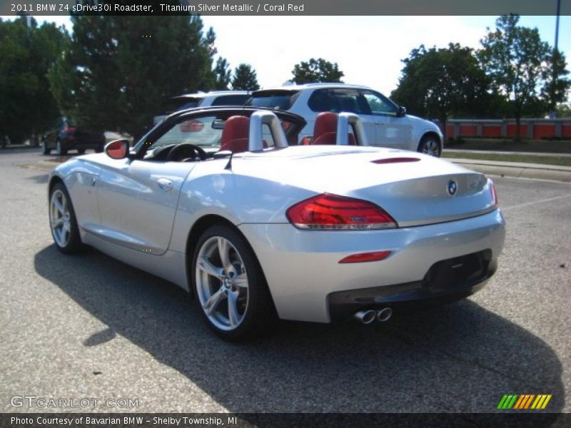 Titanium Silver Metallic / Coral Red 2011 BMW Z4 sDrive30i Roadster