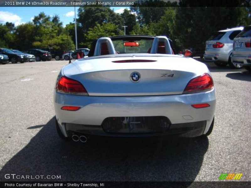 Titanium Silver Metallic / Coral Red 2011 BMW Z4 sDrive30i Roadster