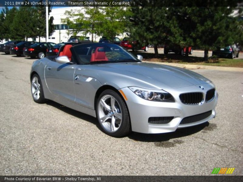 Titanium Silver Metallic / Coral Red 2011 BMW Z4 sDrive30i Roadster