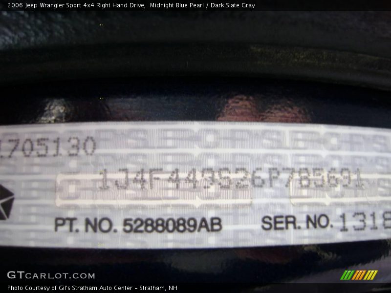 Midnight Blue Pearl / Dark Slate Gray 2006 Jeep Wrangler Sport 4x4 Right Hand Drive