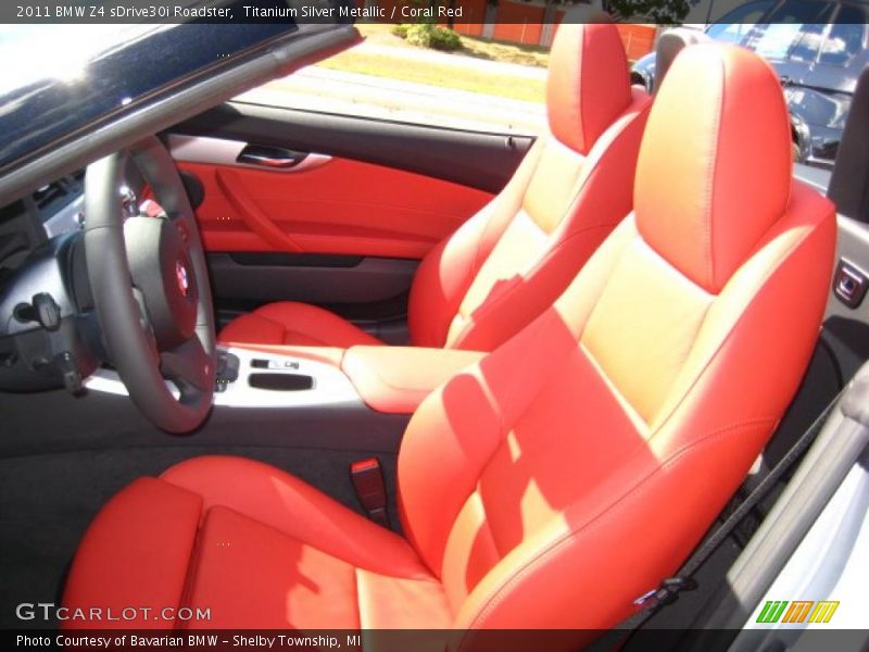 Titanium Silver Metallic / Coral Red 2011 BMW Z4 sDrive30i Roadster