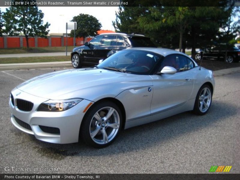 Titanium Silver Metallic / Coral Red 2011 BMW Z4 sDrive30i Roadster