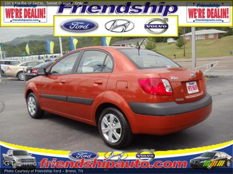 Sunset Orange / Gray 2009 Kia Rio LX Sedan