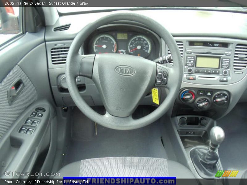 Sunset Orange / Gray 2009 Kia Rio LX Sedan