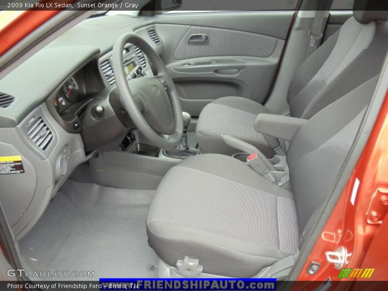 Sunset Orange / Gray 2009 Kia Rio LX Sedan