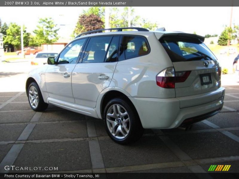 Alpine White / Black/Sand Beige Nevada Leather 2007 BMW X3 3.0si