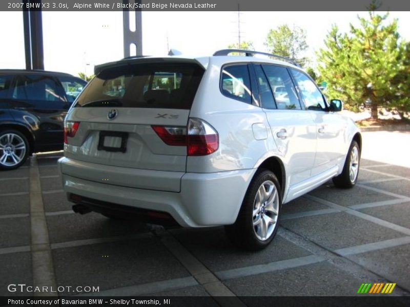 Alpine White / Black/Sand Beige Nevada Leather 2007 BMW X3 3.0si