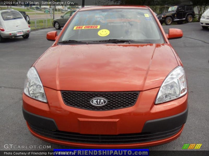 Sunset Orange / Gray 2009 Kia Rio LX Sedan