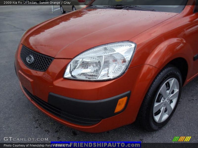 Sunset Orange / Gray 2009 Kia Rio LX Sedan