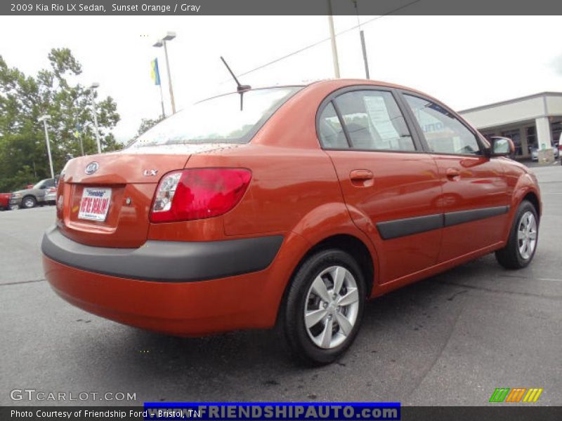 Sunset Orange / Gray 2009 Kia Rio LX Sedan