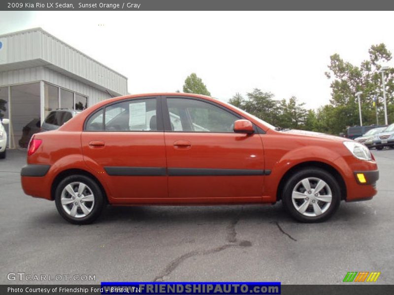 Sunset Orange / Gray 2009 Kia Rio LX Sedan